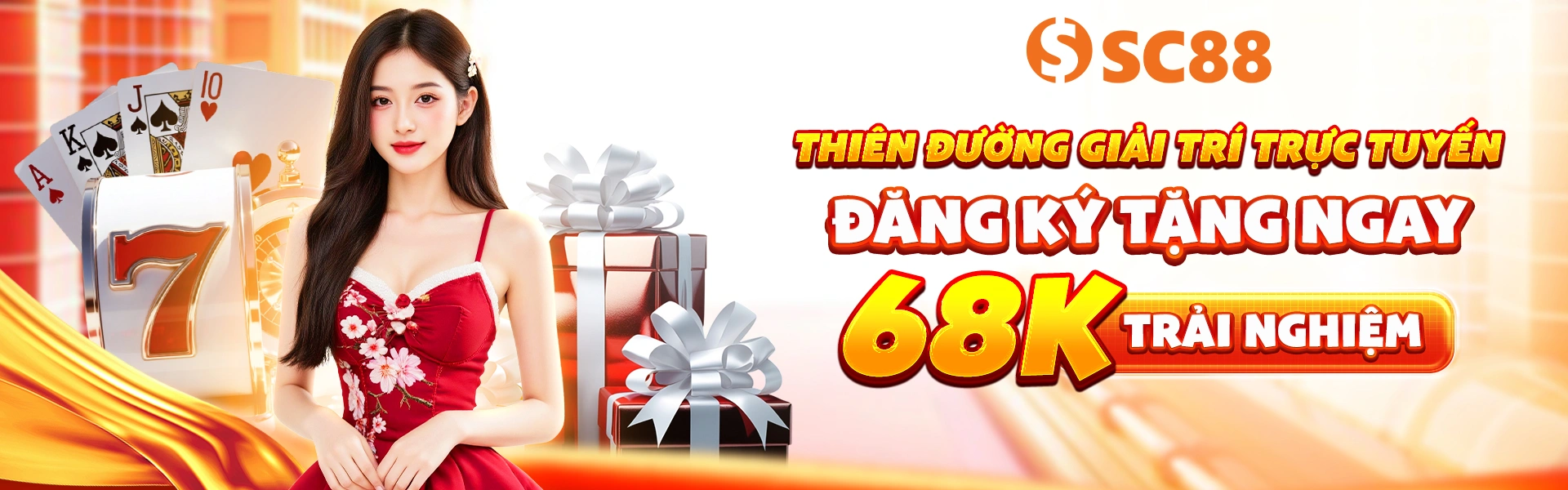 Banner giới thiệu Slot Game, Bắn cá và Game bài trên Sc88